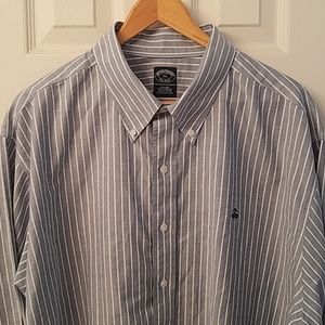 Brooks Brothers Button Down Shirt 2XL Blue Striped